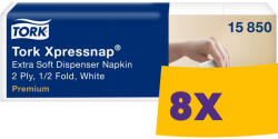 Tork Xpressnap® Extra Soft adagolós szalvéta - 2 rétegű, hófehér, 17x21cm, 1000 lap (Karton - 8 csg) (15850)