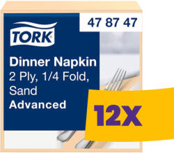 Tork Dinner szalvéta Csontszínű - 2 rétegű, 39x39cm, 1/4 hajtás, 150 lap (Karton - 12 csg) (478747)