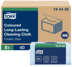 Tork töbször használható tisztítókendő - kék, 38x30cm, 40 lap (Karton - 8 csg) (194450)