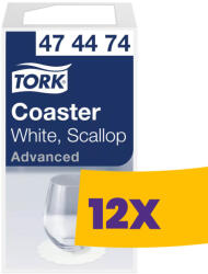 Tork papír poháralátét - 8 rétegű, 9x9, hófehér, 250db (Karton - 12 csg) (474474)