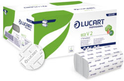 Lucart Lucart Eco V2 hajtogatott kéztörlő - 2 rétegű, fehér, 190 lap (Karton - 20 csomag) (863046)