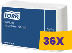Tork Fastfold adagolós szalvéta - 1 rétegű, hófehér, 24x30cm, 300 lap (Karton - 36 csg) (10933)