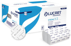 Lucart Lucart Strong V2 hajtogatott kéztörlő - 2 rétegű, hófehér, 190 lap (Karton - 20 csomag) (863045)