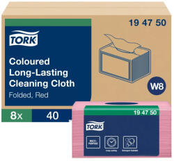 Tork töbször használható tisztítókendő - piros, 38x30cm, 40 lap (Karton - 8 csg) (194750)