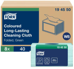 Tork töbször használható tisztítókendő - zöld, 38x30cm, 40 lap (Karton - 8 csg) (194550)