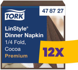 Tork LinStyle® Dinner szalvéta Kakaó - 39x39cm, 1/4 hajtás, 50 lap (Karton - 12 csg) (478727)