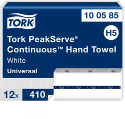 Tork PeakServe® Universal kéztörlőpapír - 1 rétegű, hófehér, 410 lap (Karton - 12 csg) (100585)