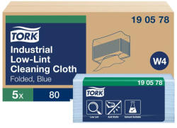 Tork szöszszegény ipari tisztítókendő - kék, 32, 4x39cm, 80 lap (Karton - 5 csomag) (190578)