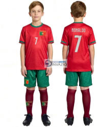  Új 2026-Ronaldo 7 Portugál válogatott Replika gyerek mez szett+sportszár