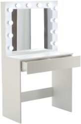 Chomik Fésülködőasztal LED világítással és fiókrendszerezővel PHO9452 - fehér (PHO9452) - inlea