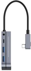 Baseus - Bend Angle No. 7 USB Type-C HUB, szürke - CAHUB-CWJ0G (CAHUB-CWJ0G)