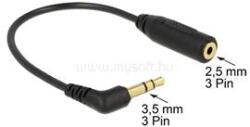 Delock kábel Audio Stereo jack 3.5mm 3 pin male 90 fokos to Stereo jack 2.5mm 3 pin female (DL65675) (DL65675)