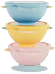 Badabulle Купички с капак и вакуумно захващане Badabulle - Pastel, 3 броя (B005108)