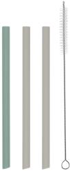 KikkaBoo Сет сламки KikkaBoo Platinum Silicone - Sage, 3 броя (31302050003) - ozone