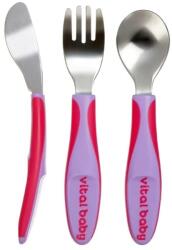 Vital Baby Комплект детски метални прибори за хранене Vital Baby - Лилави (V-443880) - ozone