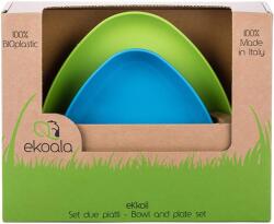 eKoala Еко комплект за хранене eKoala - 2 чинии, синьо и зелено (eK1008)