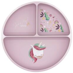 Sassi Силиконова чиния с вакуум Sassi - Sparkly The Unicorn, розова (SSSI0689)