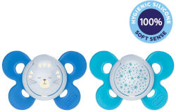 Chicco Physio Comfort szilikon éjszakai cumi 16-36h fiú - macska/csillagok 2 db