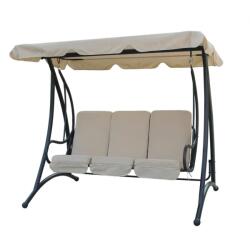 Heinner 3 személyes hintapad, 201x120x172 cm, acél/poliészter, krémszínű