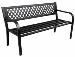  Kerti pad, park, terasz, kert, fém, 2 személyes, fekete, 120 cm (5905991093329)