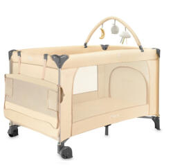 Momi Patut pliabil cu doua nivele si masuta de infasat, 60x120 cm, momi, belove plus -beige (KC-LOZE00026)