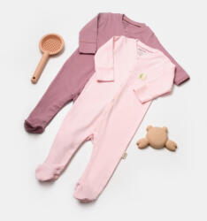 BabyCosy Set 2 salopete lungi Bamboo, roz, BabyCosy, 50%bumbac+50% bambus (Marime: 6-9 luni) (BC-CSYB9033-6) - roua