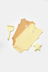 BabyCosy Set 2 body-uri fara maneci Bamboo, galben, BabyCosy, 50% bambus+50% bumbac, Diverse marimi (BC-CSYB9013-18)