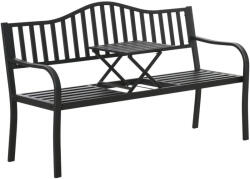  Kerti pad, teraszra, fém, 2-3 személyes, asztallal, fekete, 150 cm (5905991093312)