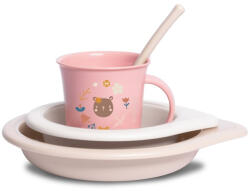 Suavinex Set pentru masa, roz, +6 luni, Forest, Suavinex (8426420070294) Set pentru masa bebelusi