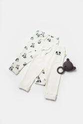 BabyCosy Set 2 pantaloni Panda, BabyCosy, 50%bumbac+50% bambus (Marime: 9-12 luni) (BC-CSYB9059-9) - roua