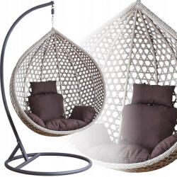  Stílusos függőszék szürke kerettel és szürke párnával - XL méret (FAT0223)