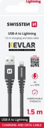 SWISSTEN Cablu de date Swissten USB/Lightning 30W 1, 5m antracit Kevlar
