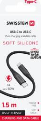 SWISSTEN Cablu de date Swissten USB-C/USB-C 60W 1, 5m negru siliconic