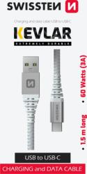 SWISSTEN Cablu de date Swissten USB/USB-C 60W 1, 5m alb Kevlar