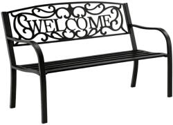  WELCOME Kerti pad Terasz Kerti Fém 3 személyes Fekete 127 cm (5905991093299) - pepita - 48 737 Ft