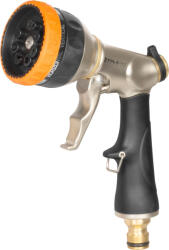 Strend Pro Kerti locsolópisztoly, Strend Pro Garden BJ4037T, fekete/ezüst, forgófejes, 8 funkciós, állítható vízáram, cink ötvözet (TC259497)