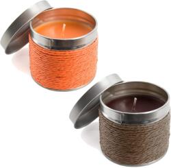 Natuiahan 2 db illatos gyertya szett, Natuiahan narancs/csokoládé, fém edényekben (B08P3MSMJN)