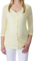  Kismama kardigán, sárga, 3/4-es, poliészter és len keverékből kötött, 2XL INTL (hurtimex_4055592144997)