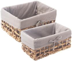 Orion 2 db-os tárolókosár szett, Orion, 30, 5x20, 5x15 cm, 26, 5x17x12, 5 cm, kézzel készített vízi fűből, kivehető pamut és poliészter töltet, univerzális otthoni és gasztronómiai felhasználásra, dekoráció
