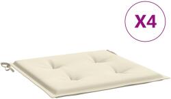 vidaXL 4 db krémszínű oxford szövet kerti székpárna 40x40x4 cm 47590 (47590)