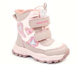 WEESTEP cizme pentru fete căptușite cu velcro roz (1361AE)