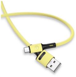 USAMS u52 adatkábel, usb - type-c, 2a, gyorstöltő, 100cm, törésgátló, citromsárga (SJ436USB03)