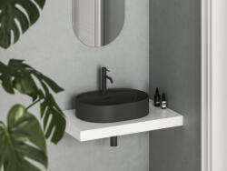 RAVAK Ceramic Slim Shelf O 55 kerámiamosdó matt fekete (XJX0D155002) - webaruhaz
