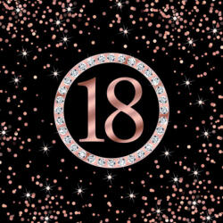  Happy Birthday 18 Rose Gold Szalvéta 20 db 33x33 cm