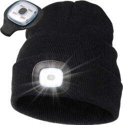  Téli sapka LED-lámpával, fekete (v27337)