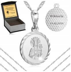 Golden Celebrity Gyönyörű Ezüst Csillogó Női Nyaklánc Medál Pr. 925 Gravírozás (długi łańcuszek piękny z grawerem biżuteria)