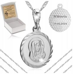 Golden Celebrity Ezüst Lánc Medál Szűzanya 925 Ajándék Keresztelő Gravírozás (srebrny łańcuszek z medalikiem na komunię 925) - allegro - 14 585 Ft