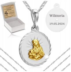 Golden Celebrity Ezüst Lánc Aranyozott Medál Pr. 925 Szoptató Szűzanya Gravírozás