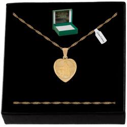 Golden Celebrity Arany Nyaklánc Szív Medál 925 Ajándék Kislánynak Gravírozás 50CM