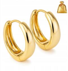 Golden Celebrity Aranyozott Vastag Karika Fülbevaló Sebészeti Acélból Klasszikus 18K (Złote kolczyki grube damskie stal nierdzewna )